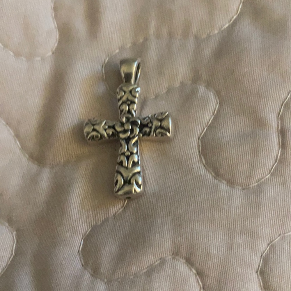 Floral sterling silver cross